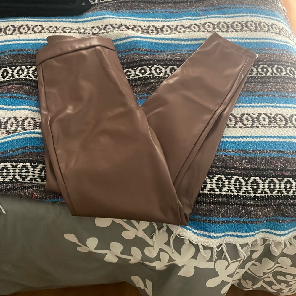 Faux leather pants